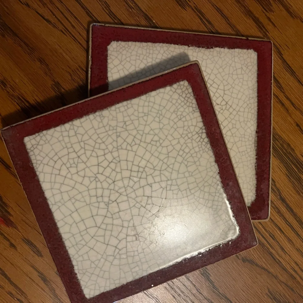 Pier 1 Asian Crackle Hot Plates - lot of 2